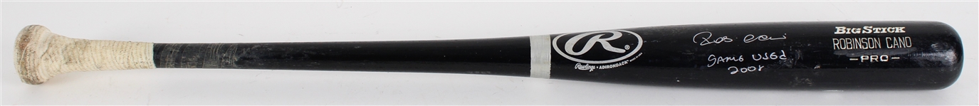 2008 Robinson Cano New York Yankees Game Used Signed Rawlings Professional Model Bat (JSA)(PSA/DNA)