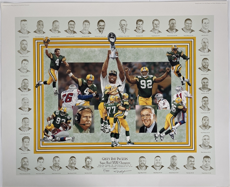 1997 Green Bay Packers Super Bowl XXXI Champions 27"x33" LE 8/750 Print 