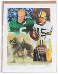 Paul Hornung, Jim Taylor, Bart Starr Green Bay Packers Signed 22"x29" LE Print (JSA)