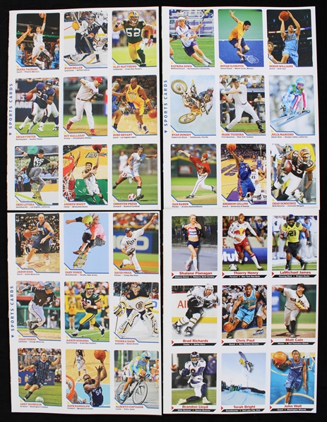 1990s Sports Illustrated Kids Uncut Sports Card Pages (Lot of 7)