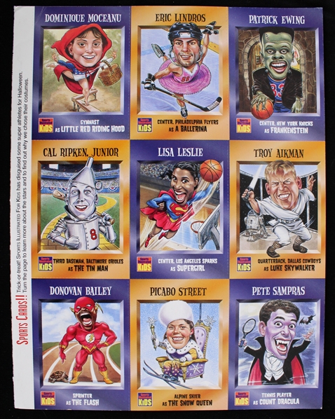 1990s Sports Illustrated Kids Uncut Sports Cards Page