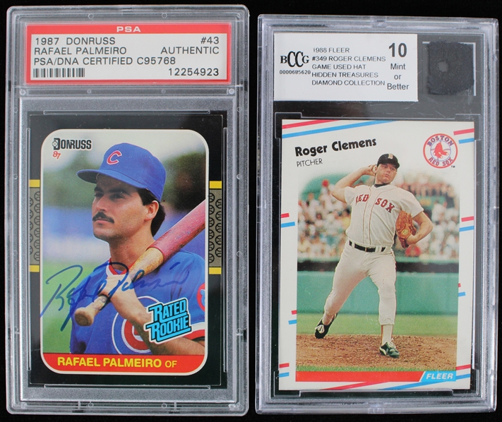 1987-88 Rafael Palmeiro & Roger Clemens Slabbed Cards (PSA/DNA Authentic & BCCG 10 Mint)