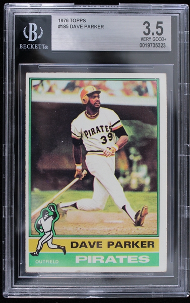 1976 Dave Parker Pittsburgh Pirates #185 Topps Slabbed Card (Beckett 3.5 VERY GOOD+) 