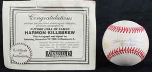 1994-99 Harmon Killebrew Washington Senators Signed OAL Budig Baseball (Mounted Memories) 