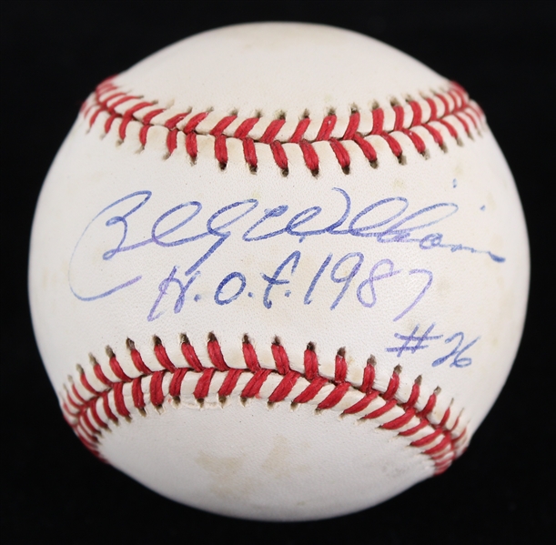 1989-94 Billy Williams Chicago Cubs Signed ONL White Baseball (JSA) 