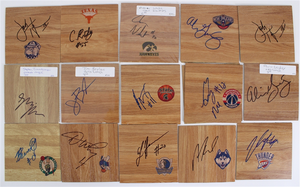 2000s NBA & College Basketball Signed 6"x6" Floor Tiles (Lot of 20+)