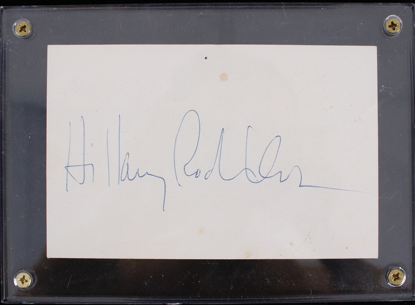 1947-present Hilary Rodham Clinton Signed 3.5"x5.5" Card (JSA) 