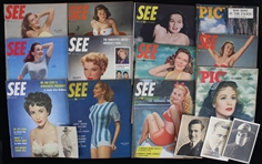 1930s-60s See, Mr. & Pic Magazines w/ Hollywood Photos (Lot of 30+)