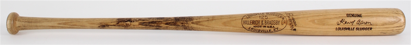 1973-75 Hank Aaron Professional Model Game Used Louisville Slugger Signed Bat (MEARS A9 / PSA/DNA & Beckett)