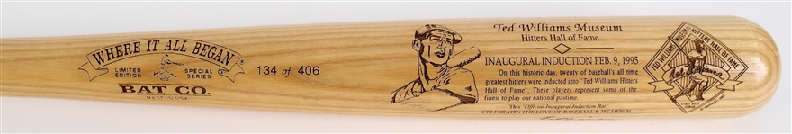 1995 MINT Ted Williams Hitters HOF Inaugural Induction LE 134/406 Bat 