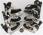 1990s-2000s Hockey Skates, Glove & Duffel Bag (Lot of 16)
