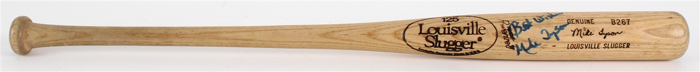1980-83 Mike Tyson Chicago Cubs Louisville Slugger Professional Model Game Used Signed Bat (MEARS LOA)(JSA)