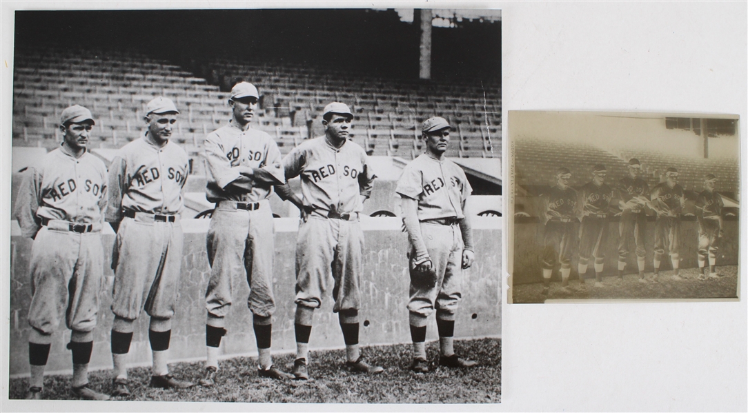 1914-19 circa (modern copy negative) Babe Ruth Boston Red Sox 8"x10" Photo w/ Negative 
