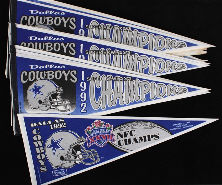 1992 Dallas Cowboys Super Bowl XXVII Full Size Pennants (Lot of 17)