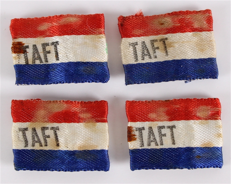 1909-13 William Taft 27th US President 3/4" Ribbons Missing Pins (Lot of 4)