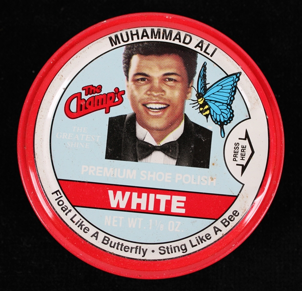1980s Muhammad Ali The Champs White Shoe Polish 