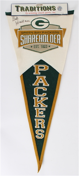1936-2026 Bob Harlan Green Bay Packers Signed 31" Shareholder Pennant (JSA)