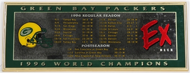 1996 Green Bay Packers 16x43 Framed Lambeau Field Print w/ Season Schedule Mirror (Lot of 2)