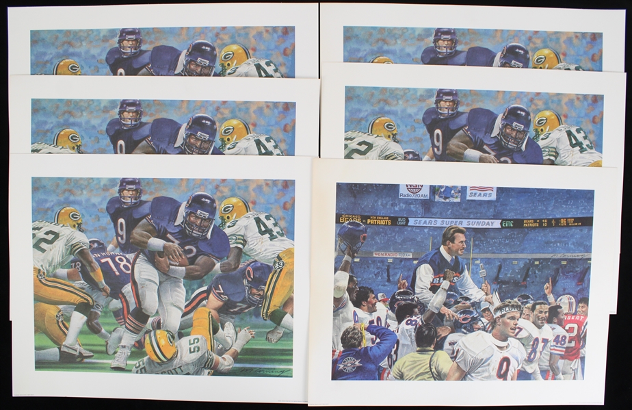 1996 Green Bay Packers & Chicago Bears 16"x20" Prints (Lot of 8)