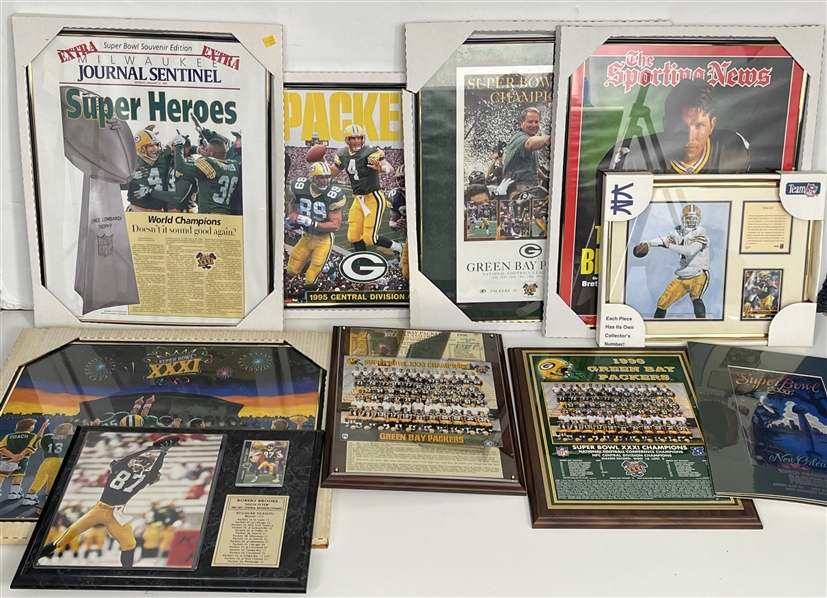 1960s-90s Green Bay Packers Framed Prints and Plaques (Lot of 30+)
