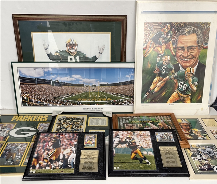 1970s-90s Green Bay Packers Framed Prints, Posters, Plaques (Lot of 23)
