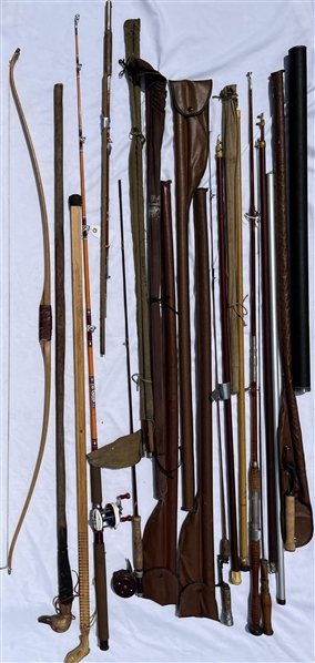 1900-1960s Fishing Rods, Walking Stick, Wood Carvings & more (Lot of 40+)