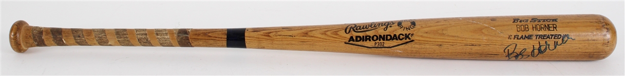 1983-86 Bob Horner Atlanta Braves Professional Model Game Used Signed Bat (MEARS A10 /Beckett)