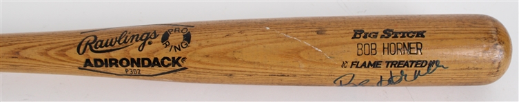 1983-86 Bob Horner Atlanta Braves Professional Model Game Used Signed Bat (MEARS A10 /Beckett)