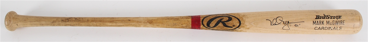 2000 Mark McGwire St Louis Cardinals Rawlings Professional Model Game Used Signed Bat (MEARS A7 / PSA/DNA)