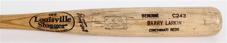 2000-01 Barry Larkin Cincinnati Reds Louisville Slugger Professional Model Game Used Bat (MEARS A10) Juan Castro Collection