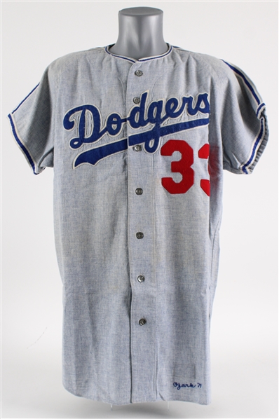 1971 "Last Year Flannel" Danny Ozark Los Angeles Dodgers Road Flannel Game Worn Jersey (MEARS LOA)