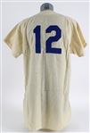 1958 Historic Inaugural Season/Style Babe Birrer Los Angeles Dodgers Flannel Game Worn Home (MEARS A9)