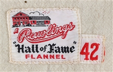 1958 Historic Inaugural Season/Style Babe Birrer Los Angeles Dodgers Flannel Game Worn Home (MEARS A9)