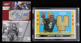 2005-08 Jordy Nelson Signed Sage Card w/ Brett Favre Topps Heritage Card (Lot of 2)