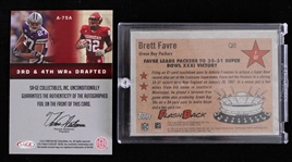 2005-08 Jordy Nelson Signed Sage Card w/ Brett Favre Topps Heritage Card (Lot of 2)