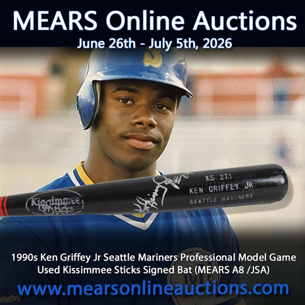 1990s Ken Griffey Jr Seattle Mariners Professional Model Game Used Kissimmee Sticks Signed Bat (MEARS A8 /JSA)