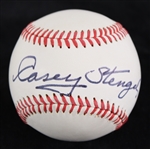 1970s Casey Stengel Signed Cooperstown NY Baseball *JSA Full Letter*