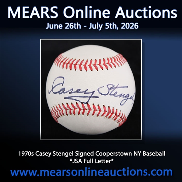 1970s Casey Stengel Signed Cooperstown NY Baseball *JSA Full Letter*