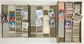 1980s-90s Baseball and Football Trading Card Collection (Lot of 90 Boxes)