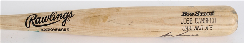 1990 Jose Canseco Oakland A's Rawlings Professional Model Signed Game Used Bat *JSA / PSA/DNA* (MEARS A6)