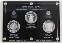 1994 Wisconsin Rose Bowl LE 5"x7" Commemorative Medallion Set 