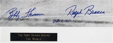 1951 Bobby Thomson & Ralph Branca Shot Heard Round the World Signed 22x27 Framed Photo (JSA) 