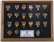 1967-87 Super Bowl World Championship Commemorative Pins 12"x15" Framed 