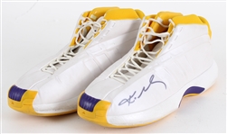 2002 Kobe Bryant Los Angeles Lakers Game Worn Shoes (MEARS LOA / Attributed to 5/5/2002 Playoff Game) 