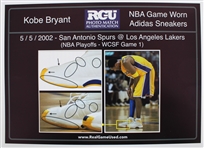 2002 Kobe Bryant Los Angeles Lakers Game Worn Shoes (MEARS LOA / Attributed to 5/5/2002 Playoff Game) 