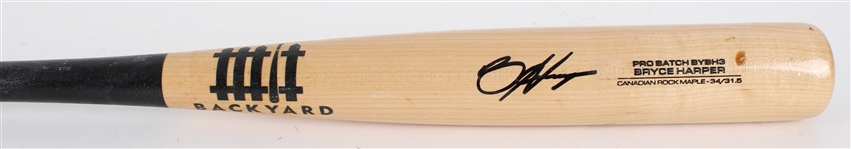 2025 Bryce Harper Philadelphia Phillies Backyard Professional Model Signed Game Used Bat (JSA)(MEARS A8.5)