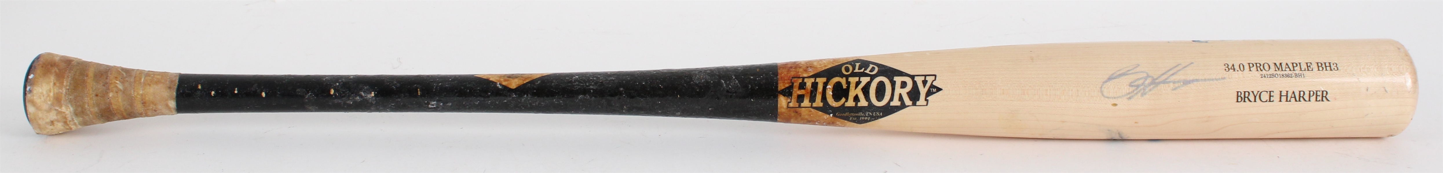 2025 Bryce Harper Old Hickory Philadelphia Phillies Signed Game Used Bat (JSA)