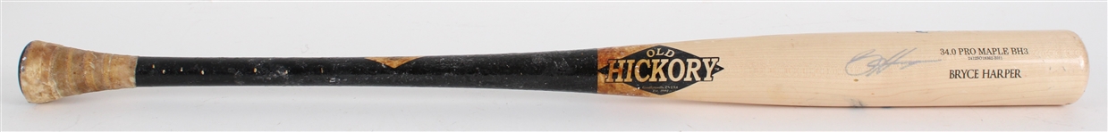 2025 Bryce Harper Old Hickory Philadelphia Phillies Signed Game Used Bat (JSA)