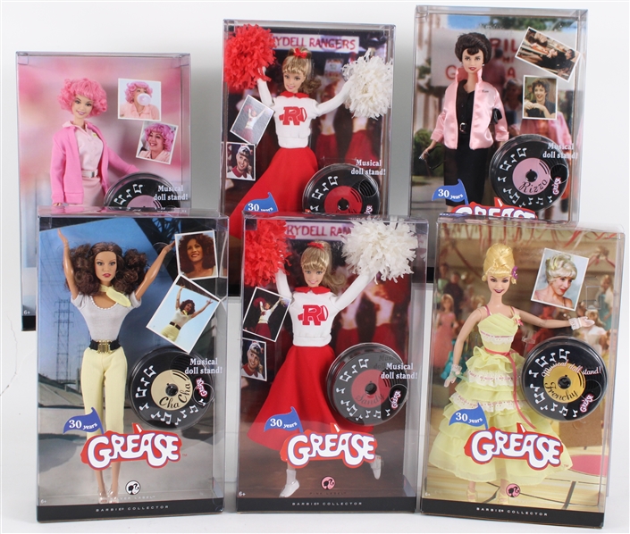 2007 Barbie Collector Grease 11" Dolls w/ Musical Doll Stand (Lot of 10)