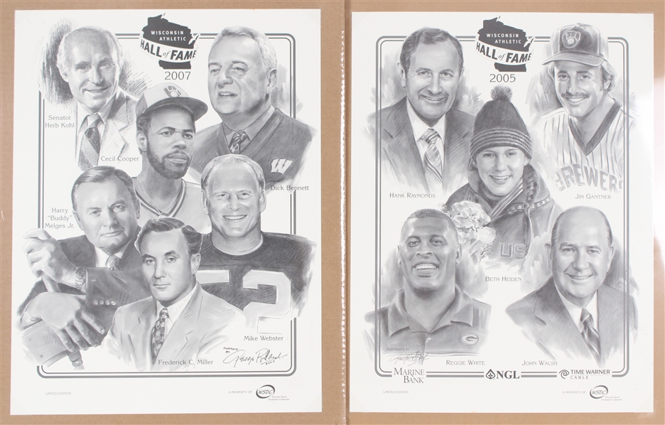 2001-07 Wisconsin Athletic Hall of Fame 18"x23" LE Prints (Lot of 3)